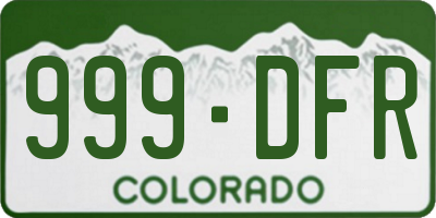 CO license plate 999DFR