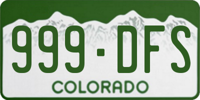 CO license plate 999DFS
