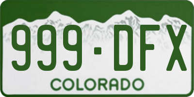 CO license plate 999DFX