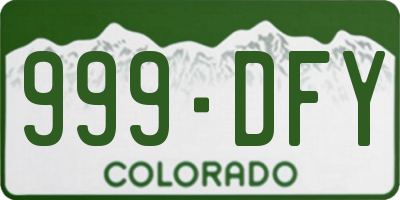 CO license plate 999DFY