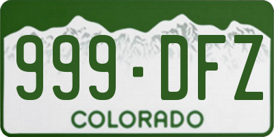 CO license plate 999DFZ