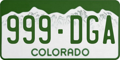 CO license plate 999DGA