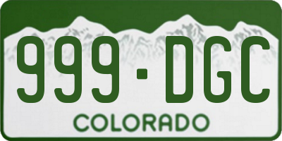 CO license plate 999DGC