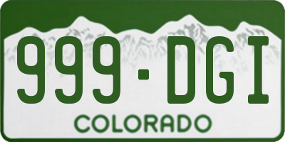CO license plate 999DGI