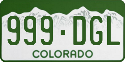 CO license plate 999DGL