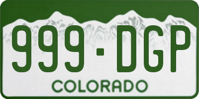 CO license plate 999DGP