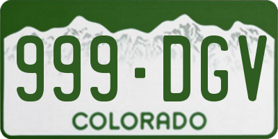 CO license plate 999DGV