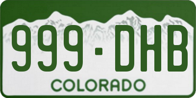 CO license plate 999DHB