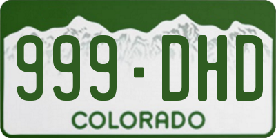 CO license plate 999DHD
