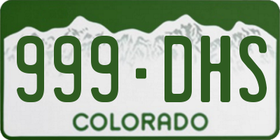 CO license plate 999DHS