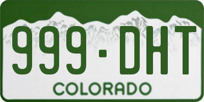 CO license plate 999DHT