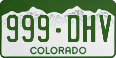 CO license plate 999DHV