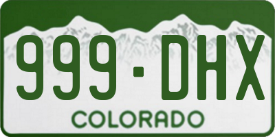 CO license plate 999DHX