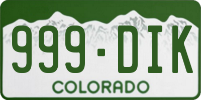 CO license plate 999DIK