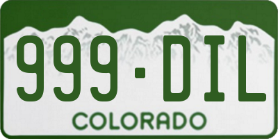 CO license plate 999DIL