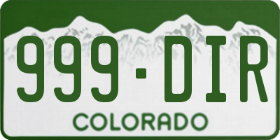 CO license plate 999DIR