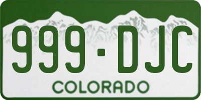 CO license plate 999DJC
