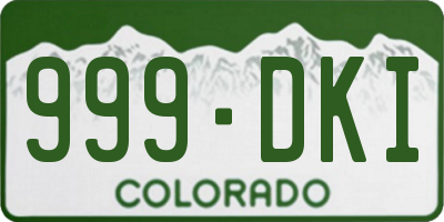 CO license plate 999DKI
