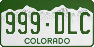 CO license plate 999DLC