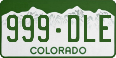 CO license plate 999DLE