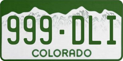 CO license plate 999DLI