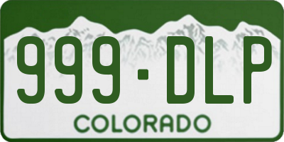 CO license plate 999DLP