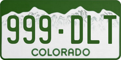 CO license plate 999DLT