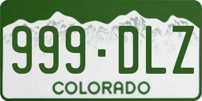 CO license plate 999DLZ