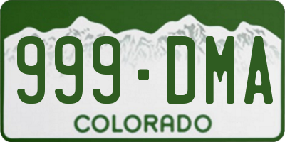 CO license plate 999DMA