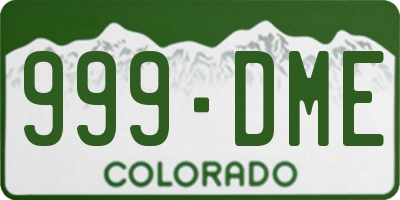 CO license plate 999DME
