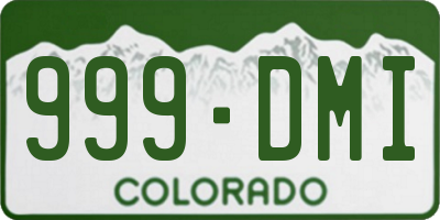 CO license plate 999DMI