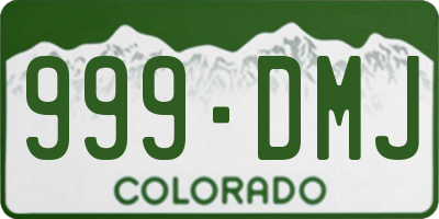CO license plate 999DMJ