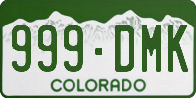 CO license plate 999DMK