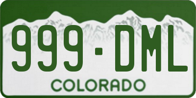 CO license plate 999DML
