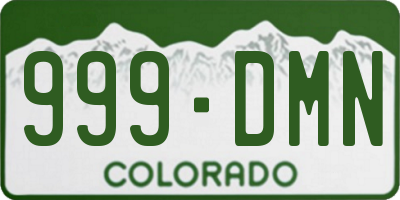 CO license plate 999DMN