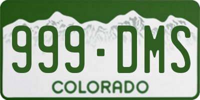 CO license plate 999DMS