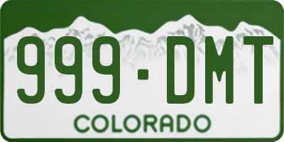 CO license plate 999DMT