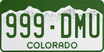 CO license plate 999DMU