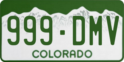 CO license plate 999DMV
