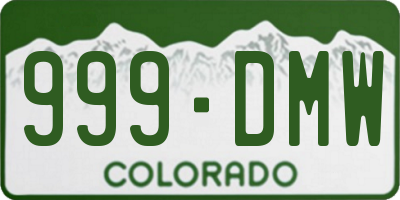 CO license plate 999DMW