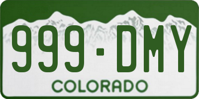 CO license plate 999DMY