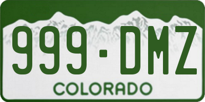 CO license plate 999DMZ