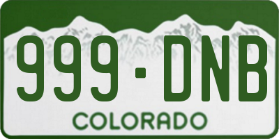 CO license plate 999DNB