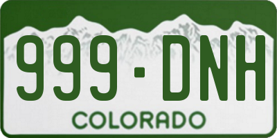 CO license plate 999DNH