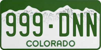 CO license plate 999DNN