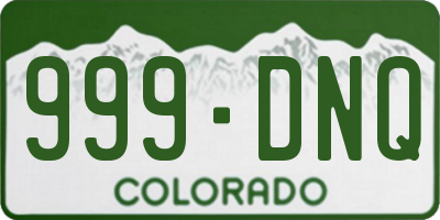 CO license plate 999DNQ