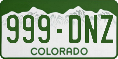 CO license plate 999DNZ
