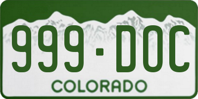 CO license plate 999DOC