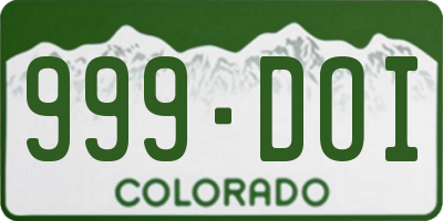 CO license plate 999DOI