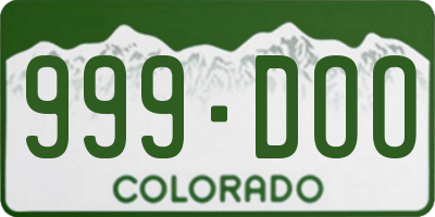 CO license plate 999DOO